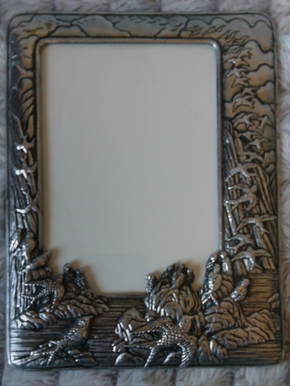 Arthur Court Silver-Tone Botanical & Bird Relief Picture Frame